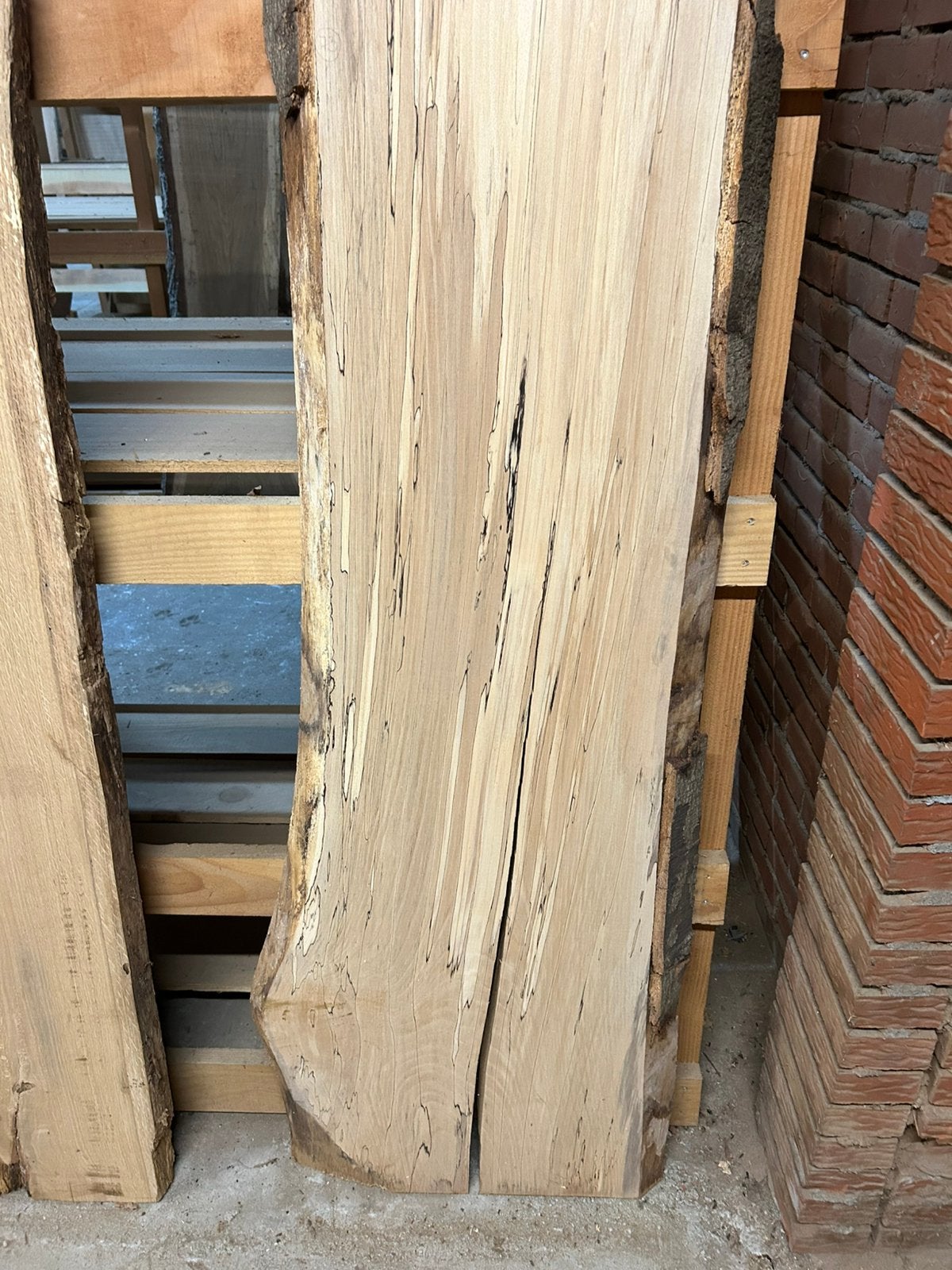 Nr 73/ Boomstamblad Spalted Beuk met slaap ca.5x40x230cm., Ophalen, Nieuw, 180 tot 250 cm, Overige typen