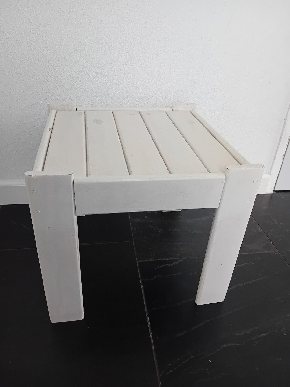Vintage IKEA bijzettafel, wit hout, 40x40x30 cm, Ophalen of Verzenden