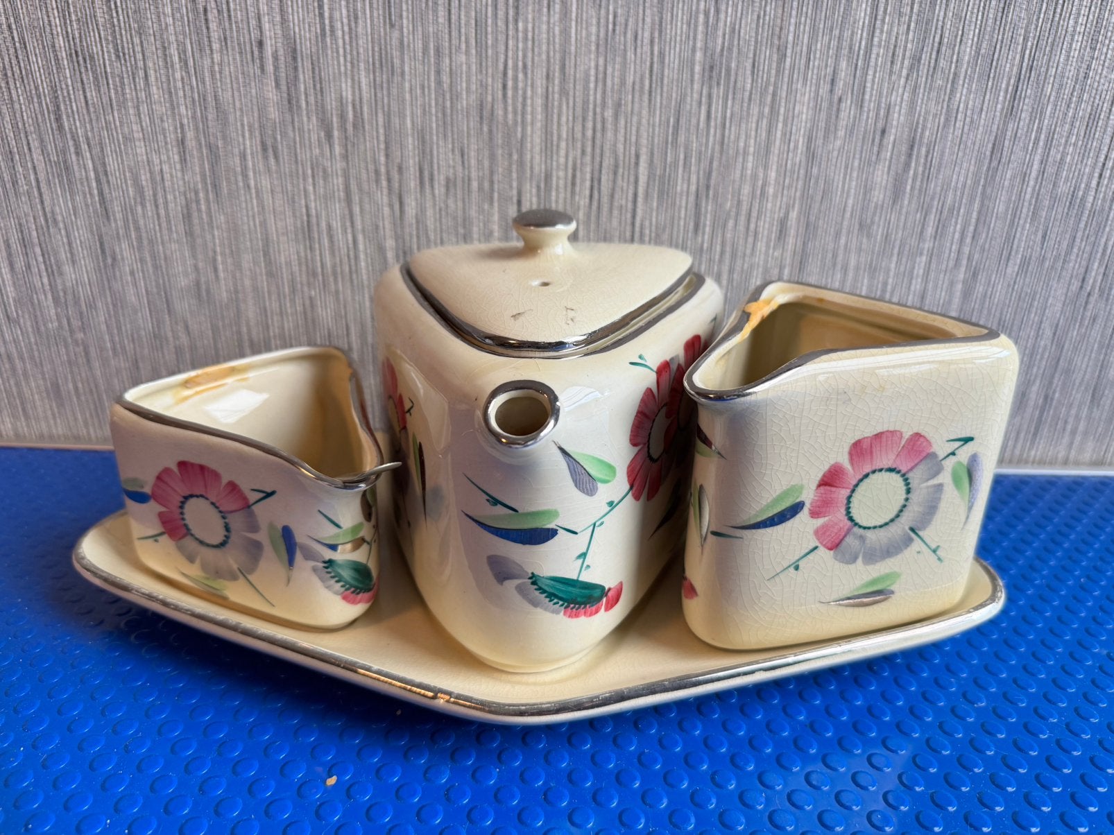 Vintage Art Deco "Cosy" Theeset – John Beswick (Wild Rose), Antiek en Kunst, Ophalen of Verzenden