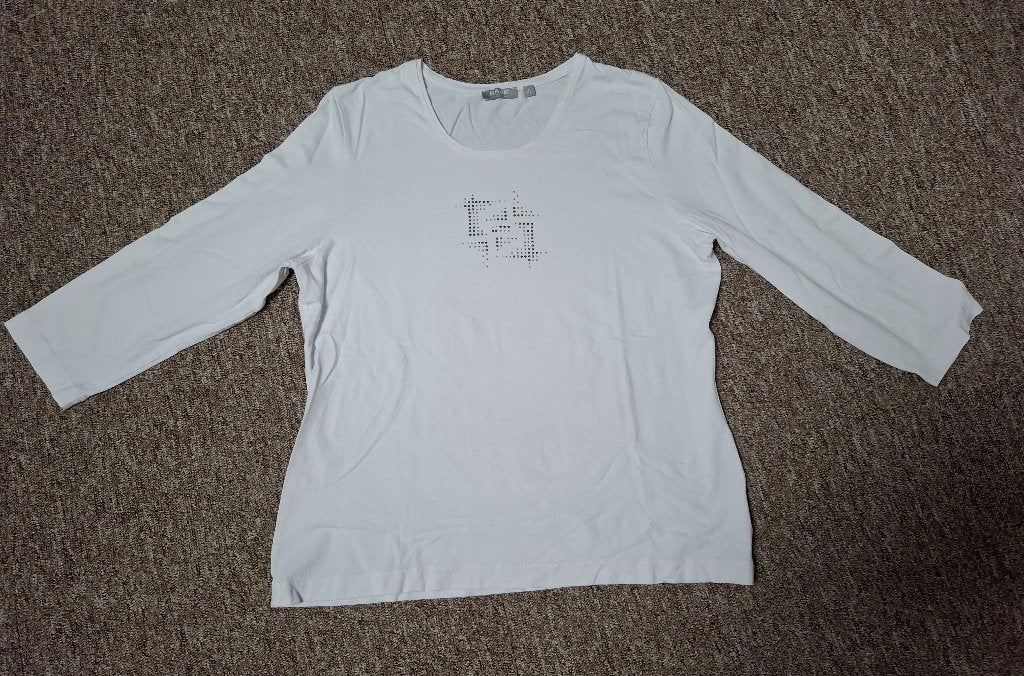 Shirt van Rabe met 3/4 mouw maat 42, Rabe, Wit, Maat 42/44 (L), Ophalen of Verzenden