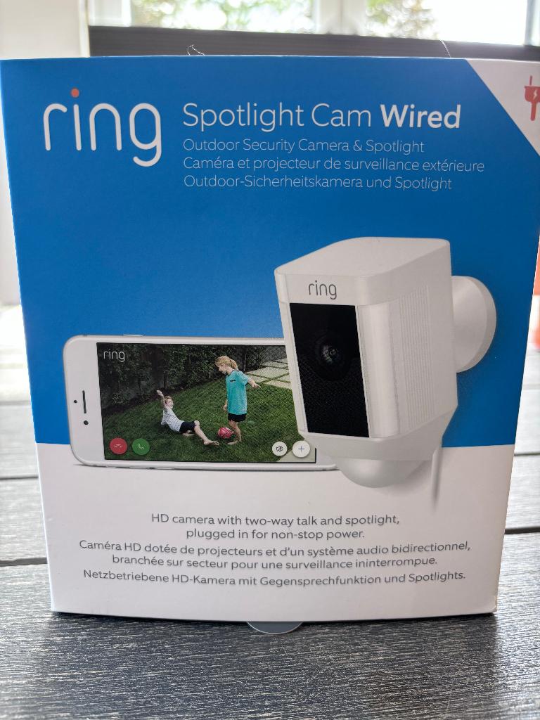 Ring Spotlight Cam Wired - Bedrade Beveiligingscamera, Verzenden, Gebruikt, Buitencamera