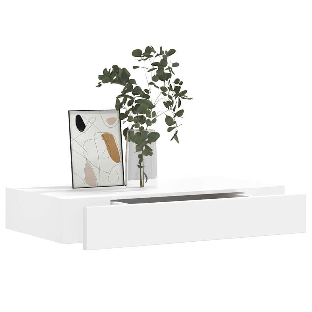 Wandplank + lade MDF zwevend wit 48 cm GRATIS BEZORGD!, Huis en Inrichting, Verzenden, Nieuw, Nvt, Nvt