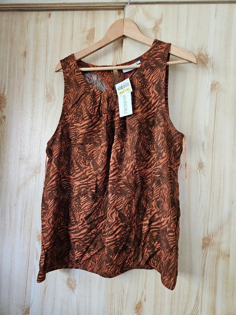 Trendy bruine top met dierenprint - Maat L, Kleding | Dames, Bruin, Verzenden, Maat 42/44 (L), Nieuw