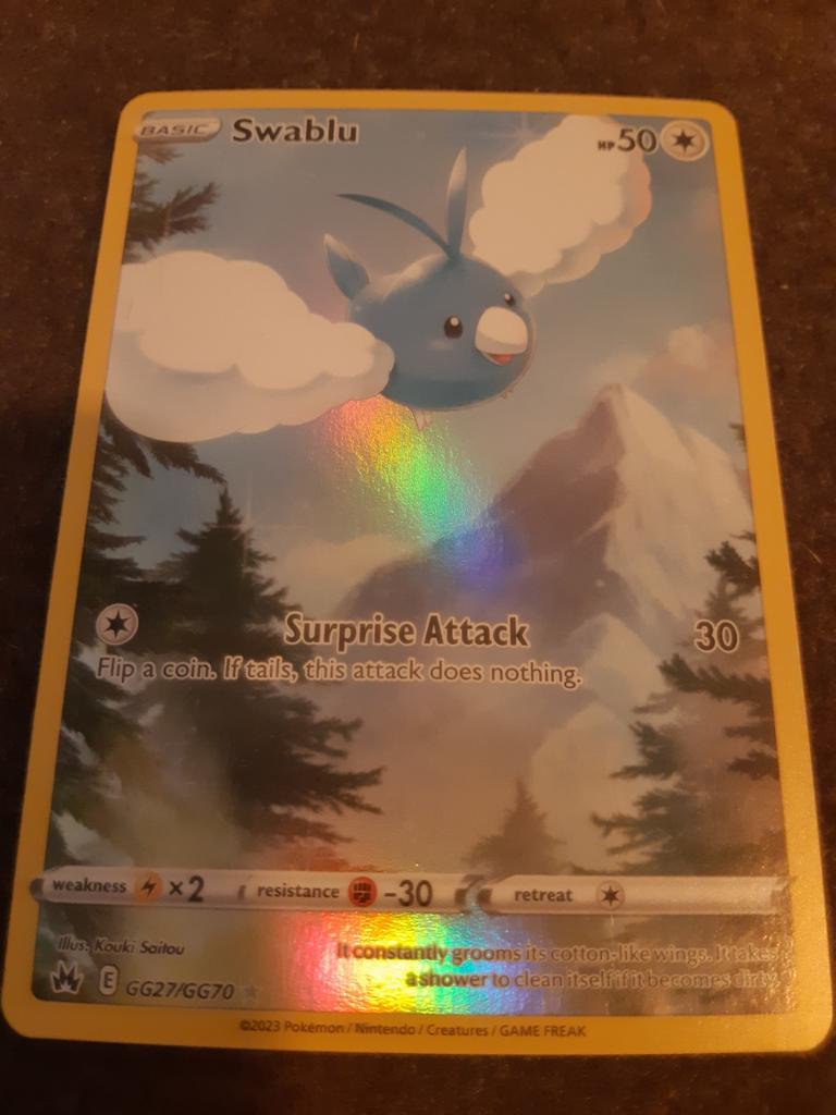 Swablu inclusief sleeve, Ophalen of Verzenden, Zo goed als nieuw, Losse kaart, Foil