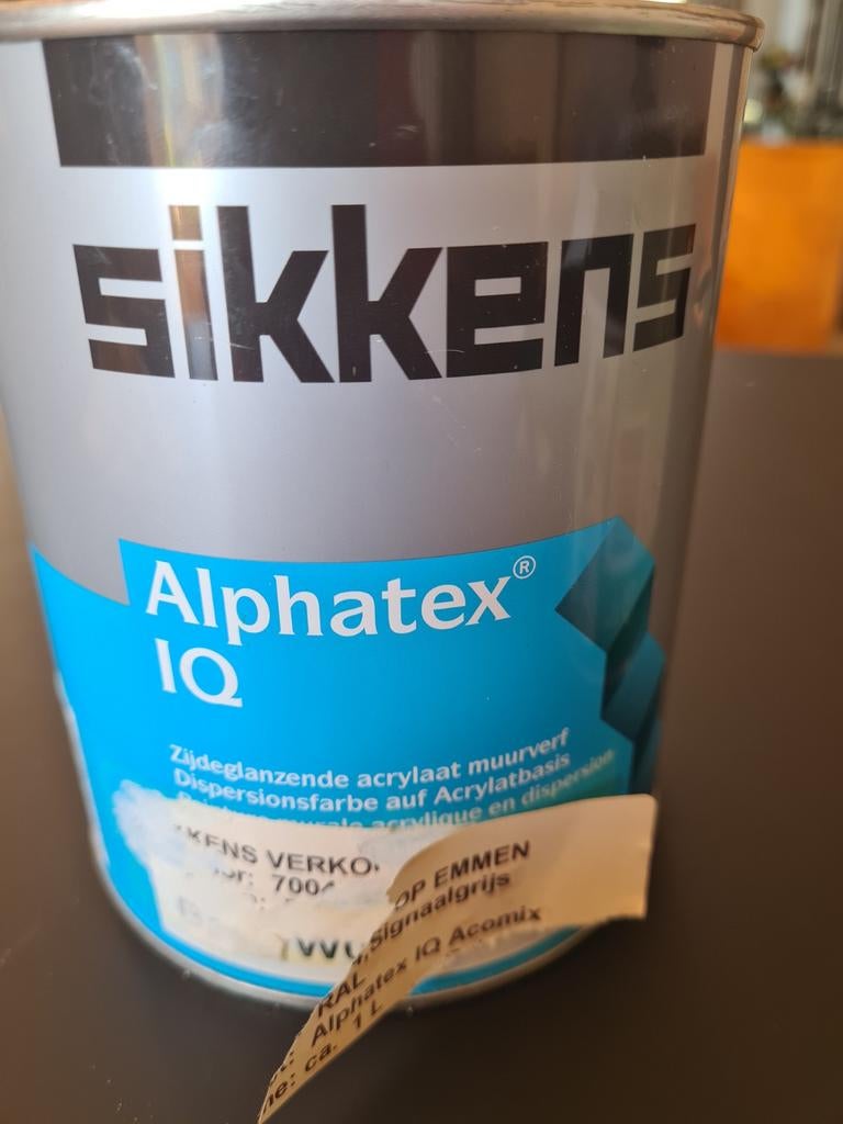 Sikkens Alphatex IQ Muurverf - Signaalgrijs RAL 7004 (Nieuw), Doe-het-zelf en Verbouw, Verf, Beits en Lak, Ophalen of Verzenden