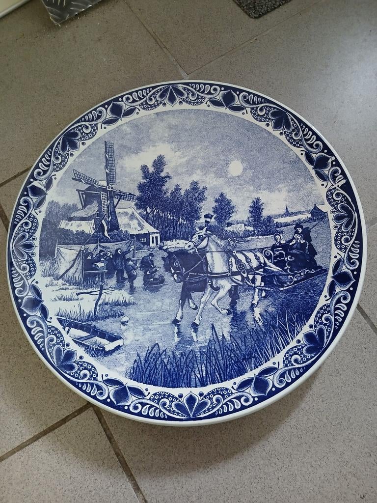Delftsblauw sierbord Chemkefa Het tafereel, Antiek en Kunst, Ophalen of Verzenden