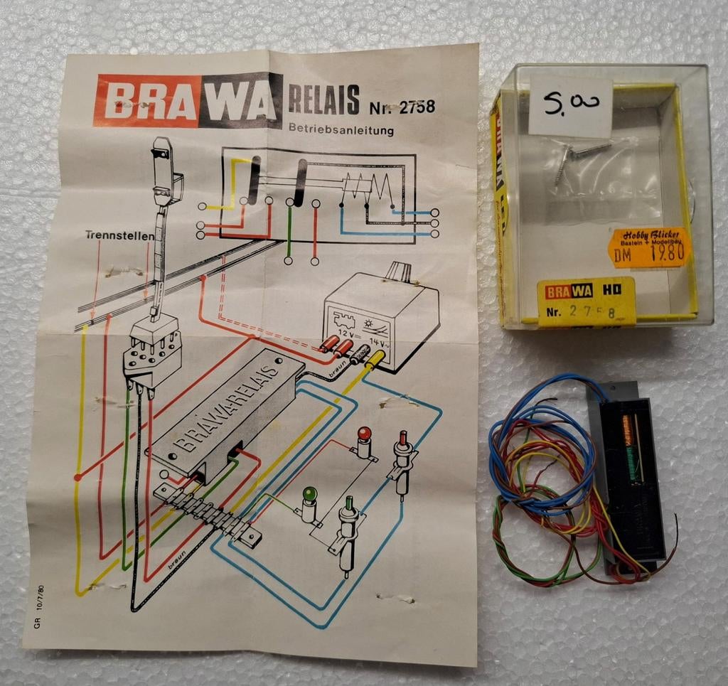 Brawa relais  in ovp 2758, Hobby en Vrije tijd, Modeltreinen | H0, Overige merken, Transformator of Voeding, Gelijkstroom of Wisselstroom