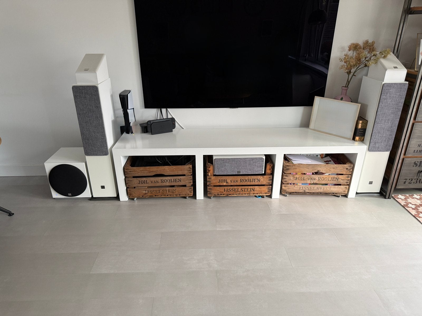 Complete Dali 5.1.2 set wit + Denon X4500H, 70 watt of meer, Zo goed als nieuw, 5.1-systeem, Overige spelers
