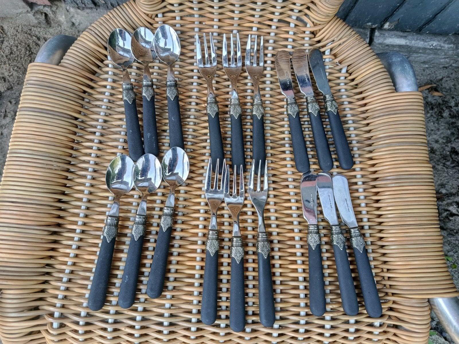 Stainless Black Silver inox 18/10 set, Ophalen