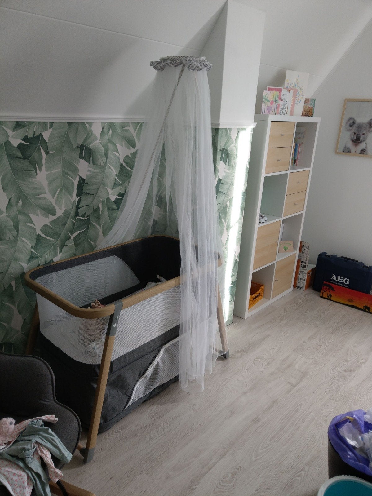 Opklapbaar Campingbed/ ledikant met slaapstand op 2 hoogtes, Ophalen, Zo goed als nieuw, Reisbedje