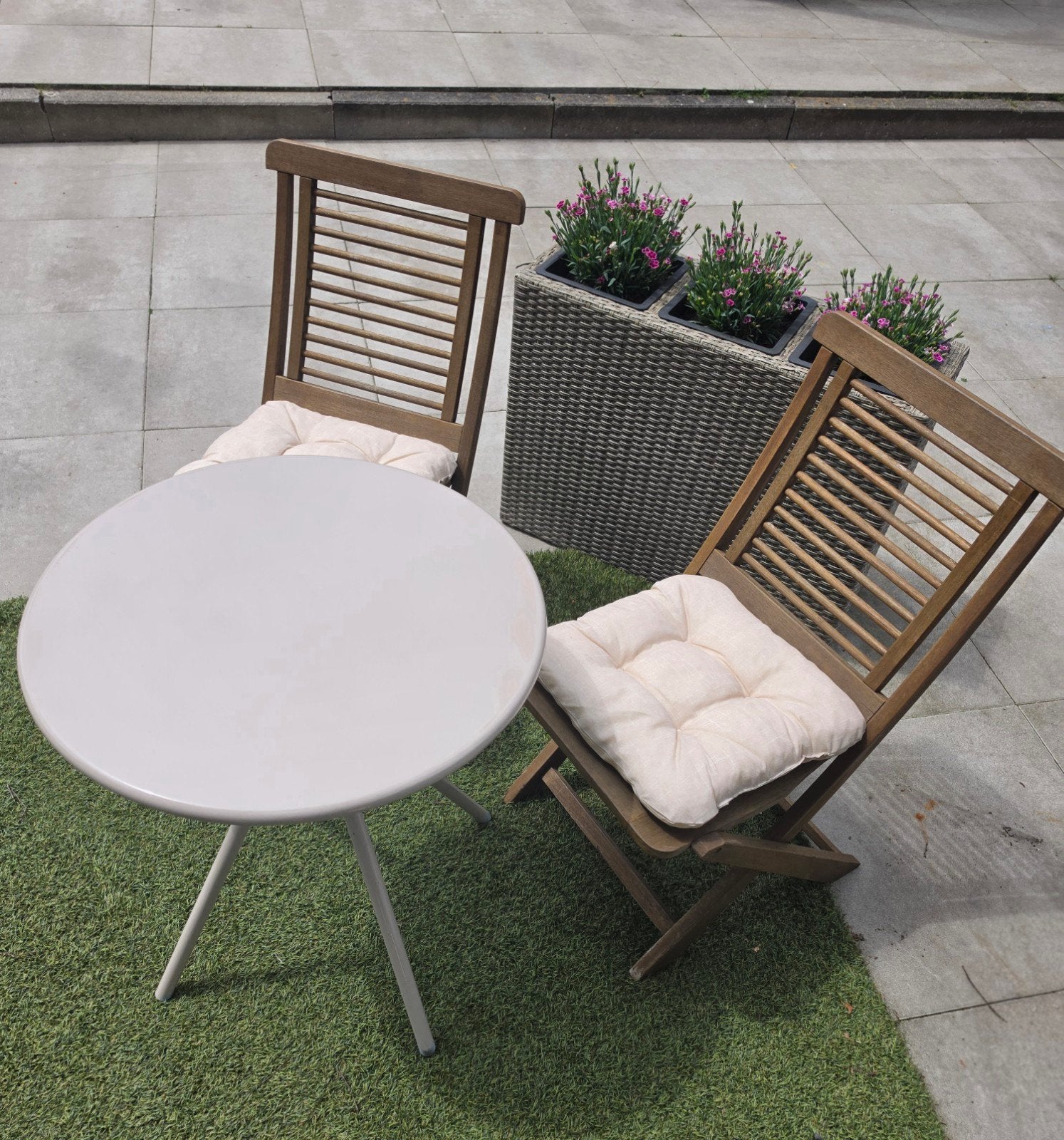 Bistro setje / tuinstoelen, Ophalen, Gebruikt, Bijzettafel, 2 zitplaatsen
