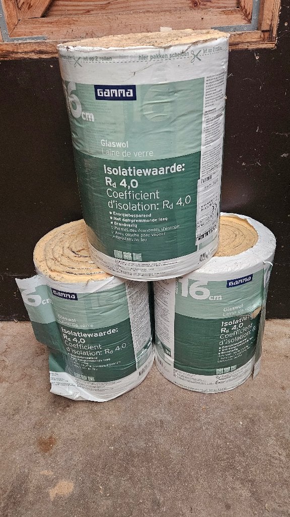 isolatiemateriaal, 10 tot 15 m², 12 cm of meer, Nieuw, Glaswol