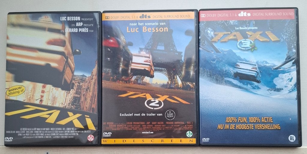 Taxi: The Trilogy DVD Boxset - Krasvrije DVD's, Actiekomedie, Nederlands, Ophalen of Verzenden, Zo goed als nieuw