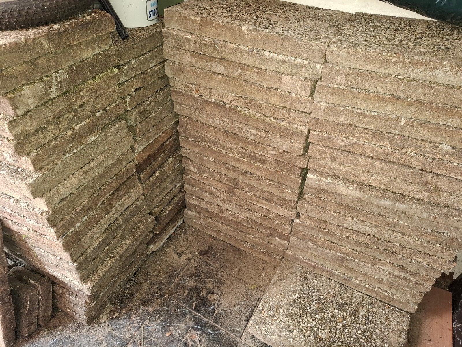 Gebruikte terrastegels grindtegels, Ophalen, Gebruikt, 10 m² of meer, Beton