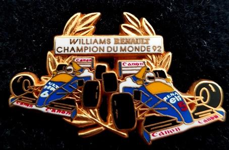 Williams Renault- Champion du Monde 92 pin, Verzamelen, Verzenden, Nieuw, Transport, Speldje of Pin