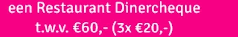 Drie codes voor  ieder 20 euro dinner voucher, Tickets en Kaartjes, Drie personen of meer, Kortingsbon