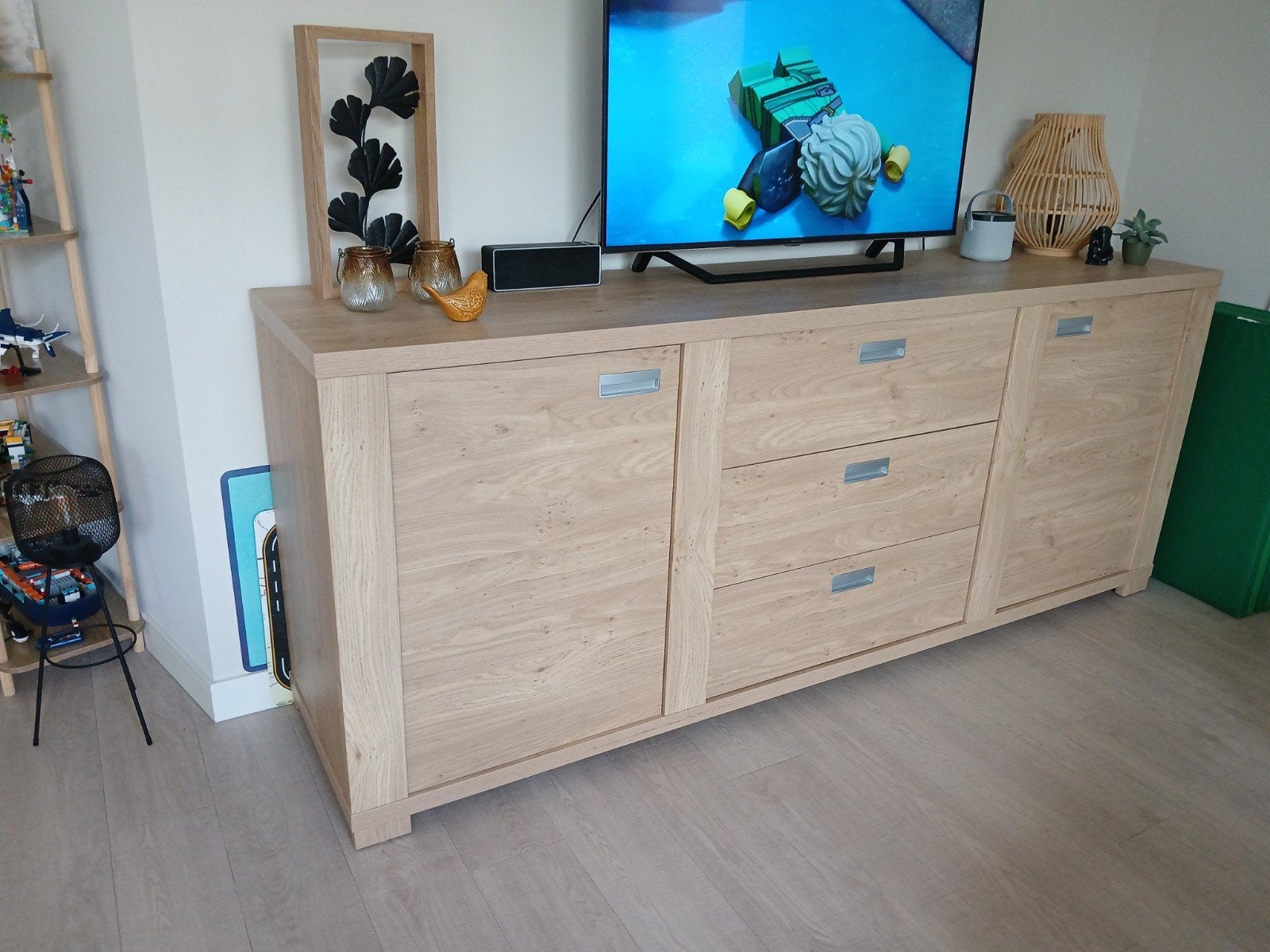 Dressoir met lades en deuren 220 cm, Ophalen, Gebruikt, 200 cm of meer, Overige houtsoorten
