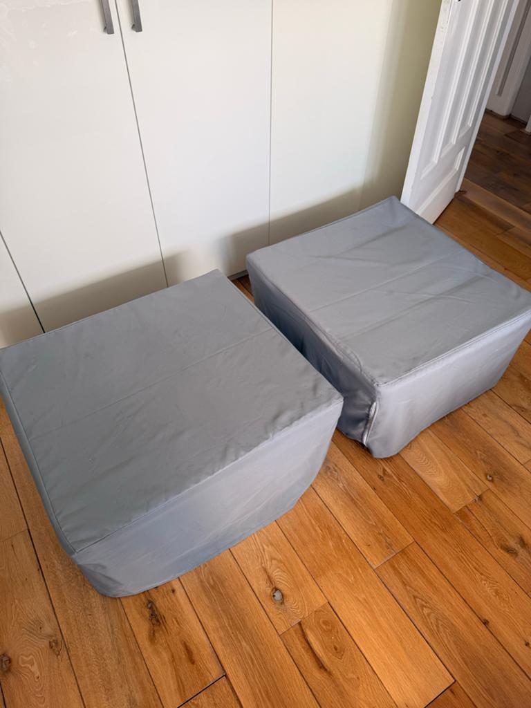 2x Opklapbaar logeerbed met matras en hoes, Ophalen, Zo goed als nieuw, 200 cm, Grijs