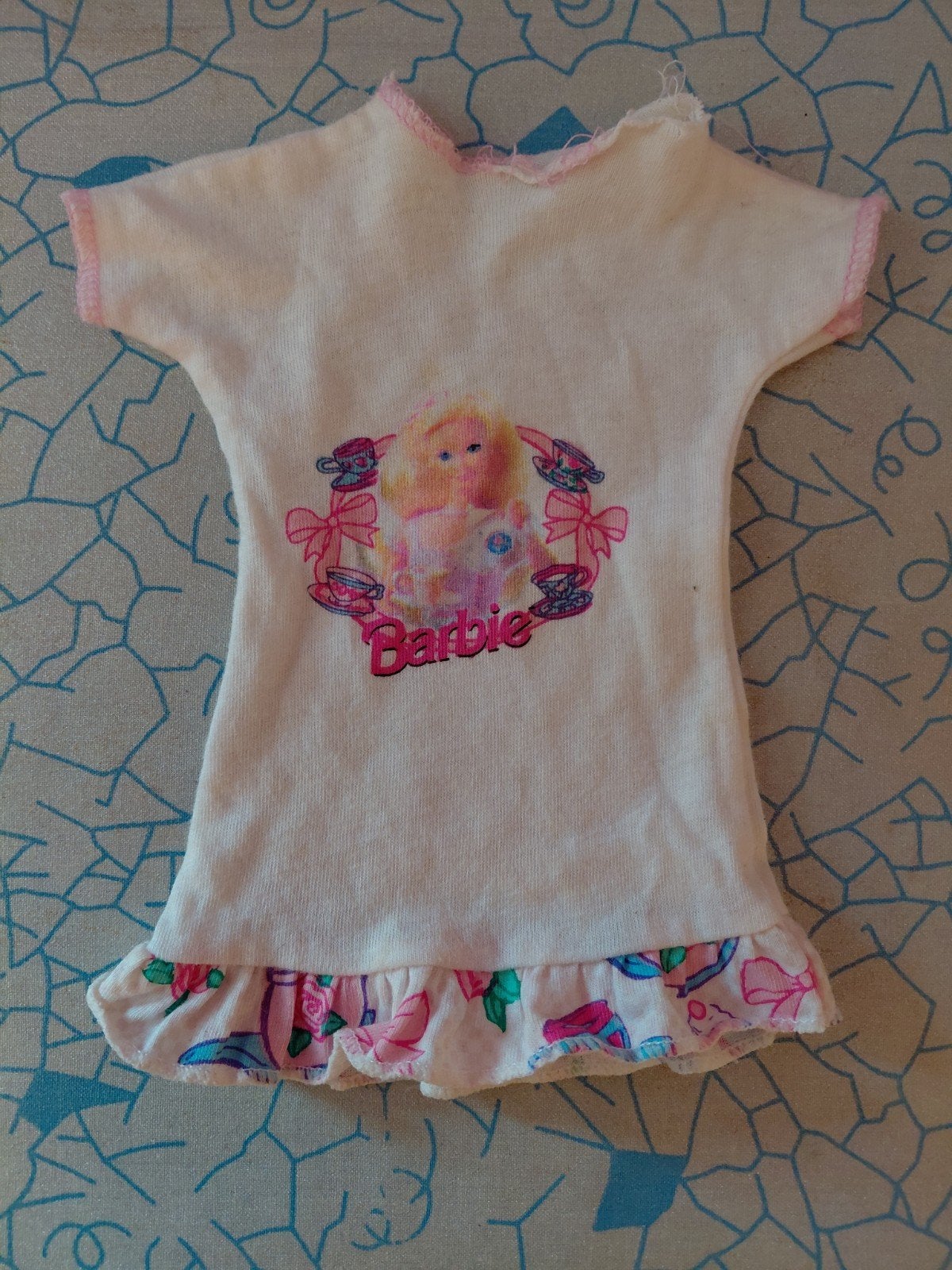Barbie nachtjapon met print, Kinderen en Baby's, Ophalen of Verzenden, Gebruikt, Barbie