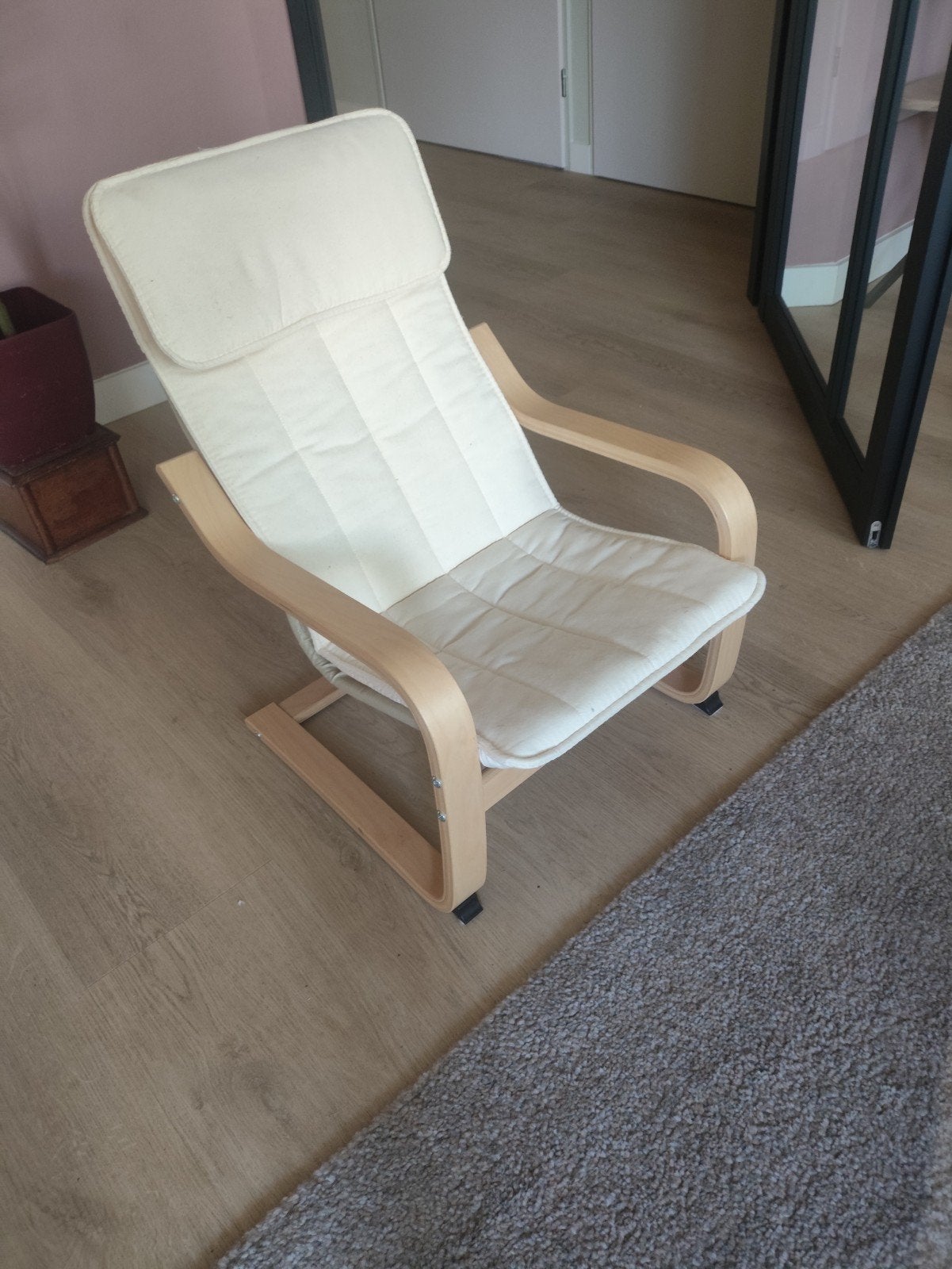 Mooie IKEA POÄNG kinderfauteuil berkenfineer, Ophalen, Gebruikt, Stoel(en)