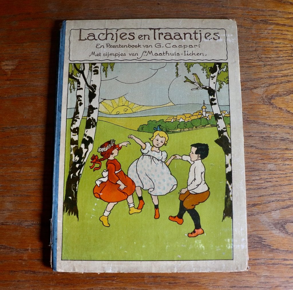 Lachjes en Traantjes - G. Caspari. Zeldzaam prentenboek 1908, Antiek en Kunst, Ophalen