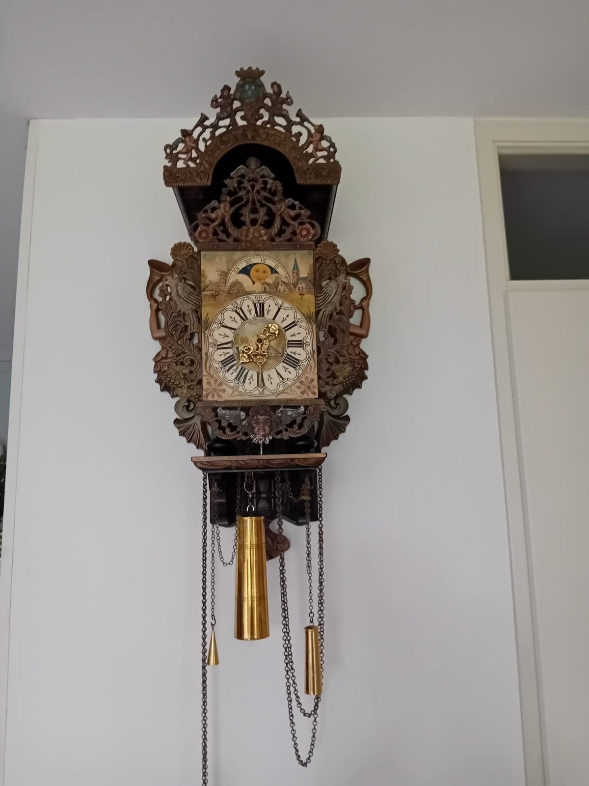 Antieke Originele Friese stoeltjesklok., Antiek en Kunst, Ophalen