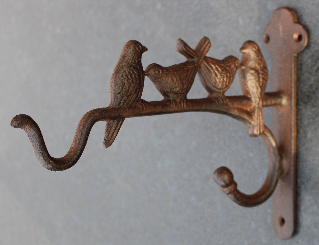 Gietijzeren wandhaak met vogeltjes voor plantenbak BPH69, Tuin en Terras, Euregioweg 225 Enschede, Info@esschertdesign.nl, Nieuw