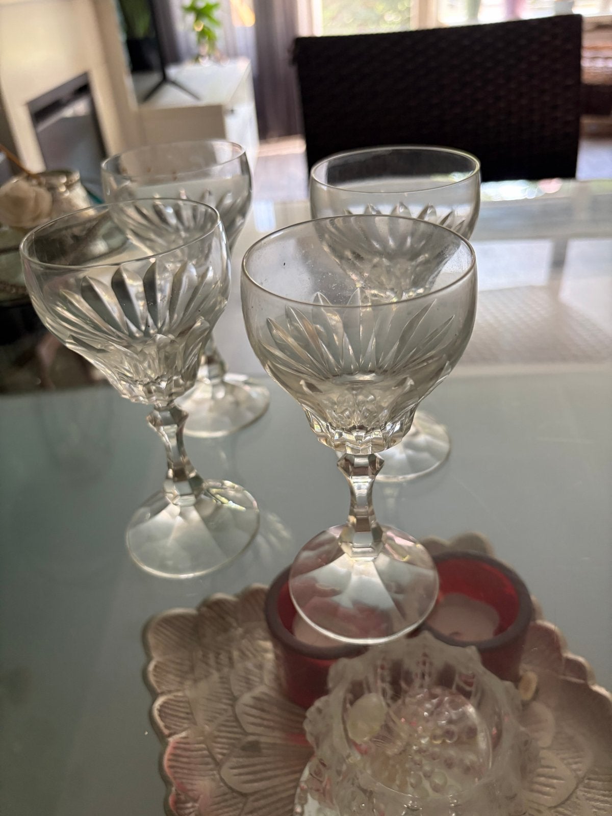Set van 4 vintage kristallen likeurglazen, Ophalen
