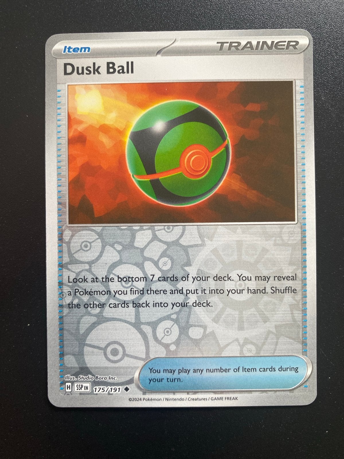 Dusk Ball 175/191 Reverse Holo Pokémon Surging Sparks, Ophalen of Verzenden, Zo goed als nieuw, Losse kaart, Foil