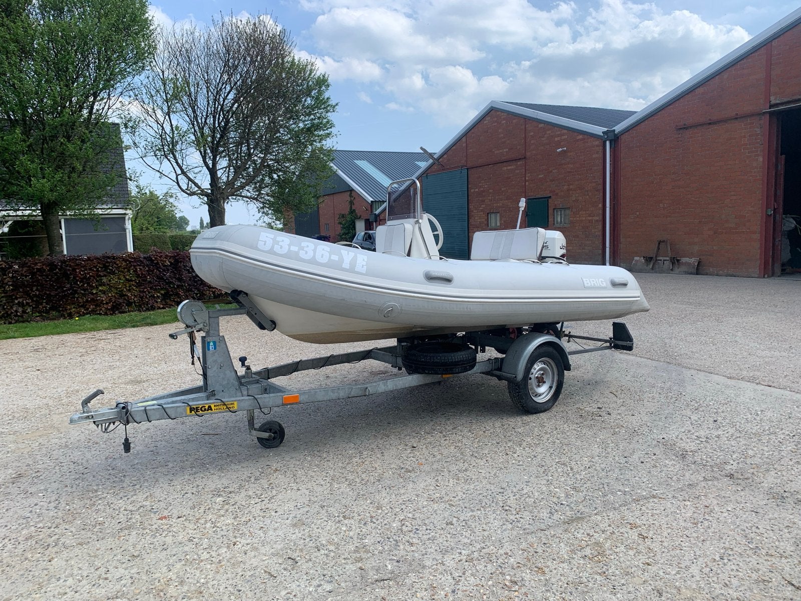 BRIG Rib met Johnson 35 PK buitenboordmotor en trailer, Watersport en Boten, Overige merken, Gebruikt, Buitenboordmotor, Tot 1.00 meter