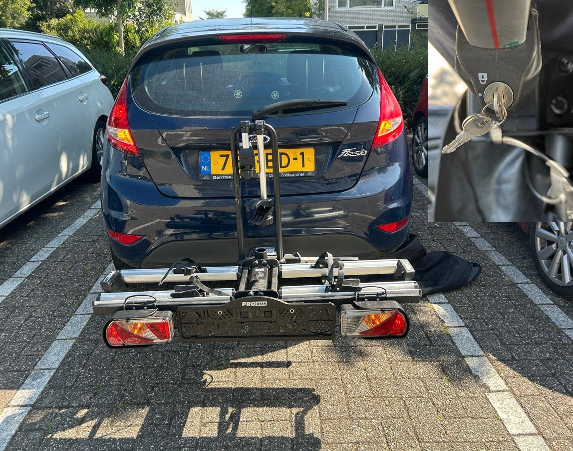 Pro user fietsendrager inklap/kantelbaar opbergtas 2sleutels, Ophalen, Zo goed als nieuw, Trekhaakdrager, Brede banden