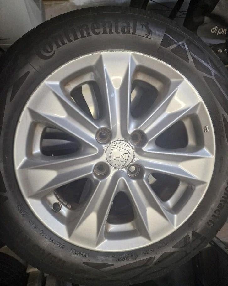 4x Continental 6 5 / Honda Jazz insight velgen 175/65 R15, Ophalen, Gebruikt, 15 inch, 175 mm