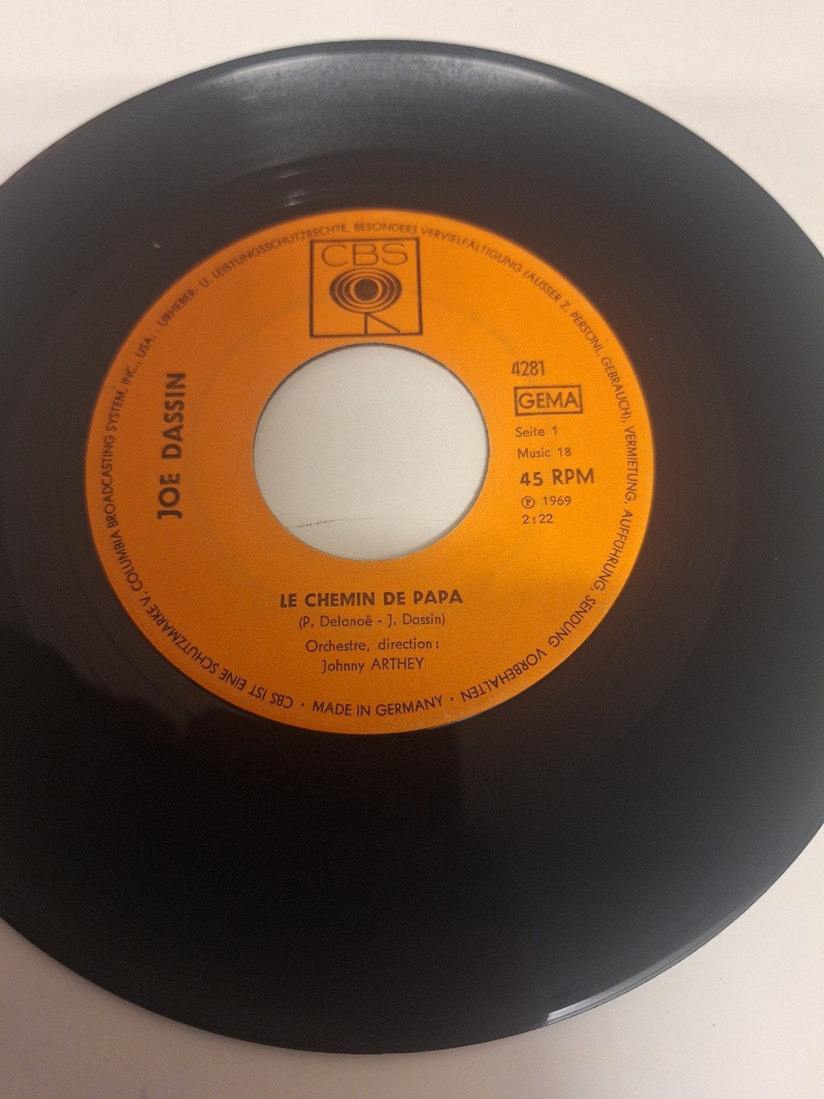 Joe Dassin - Le chemin de Papa, 1969., Verzenden, 7 inch, Pop