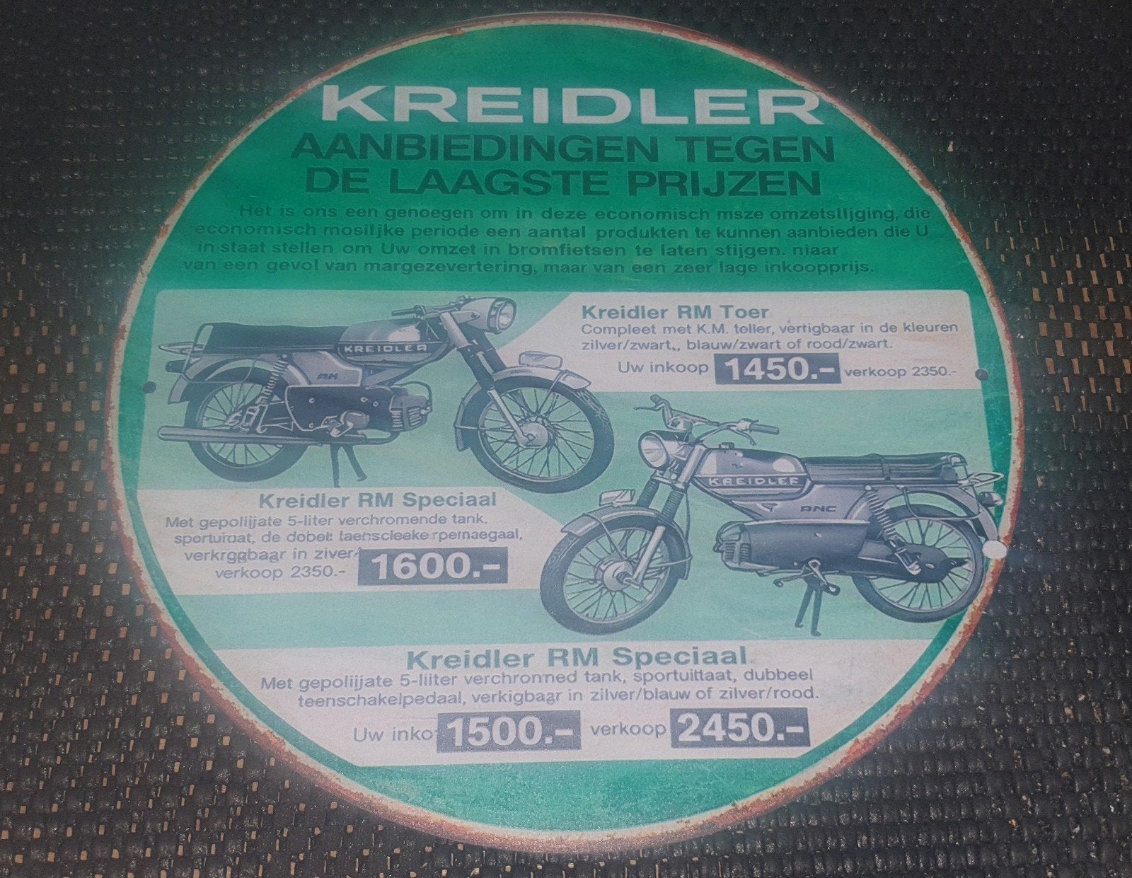 wandbord Kreidler, Ophalen of Verzenden, Nieuw