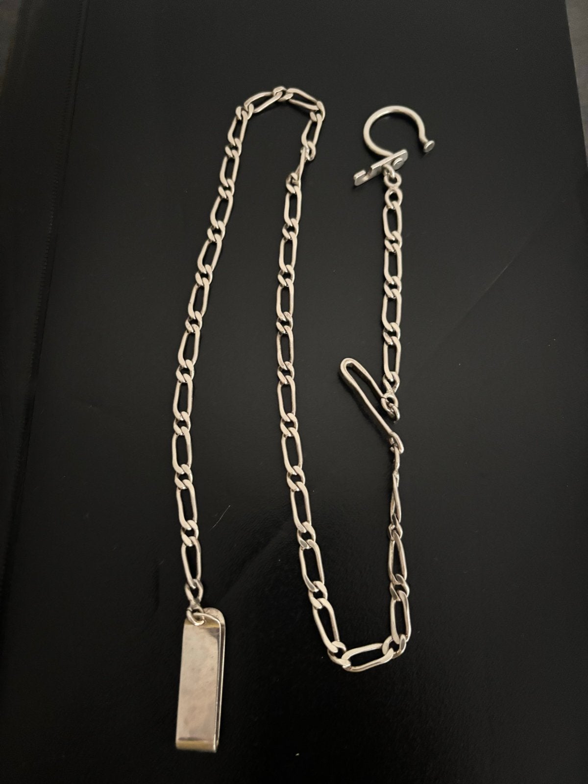 Zilveren 925 zakhorlogeketting met haaksluiting,, Antiek en Kunst, Ophalen of Verzenden