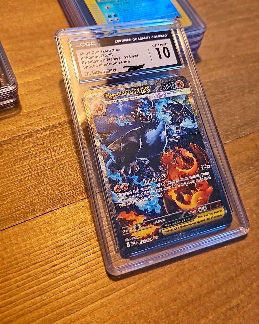 Mega Charizard X ex 125 Pokémon Kaart CGC Gem Mint 10, Ophalen of Verzenden, Nieuw, Losse kaart, Foil
