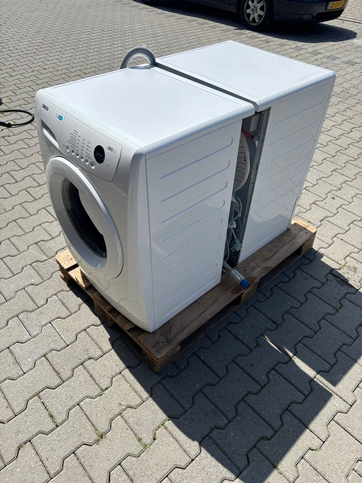 Zanussi LINDO100 wasmachine + condensdroger set 7 kg, Witgoed en Apparatuur, Wasmachines, Ophalen, Zo goed als nieuw, 85 tot 90 cm