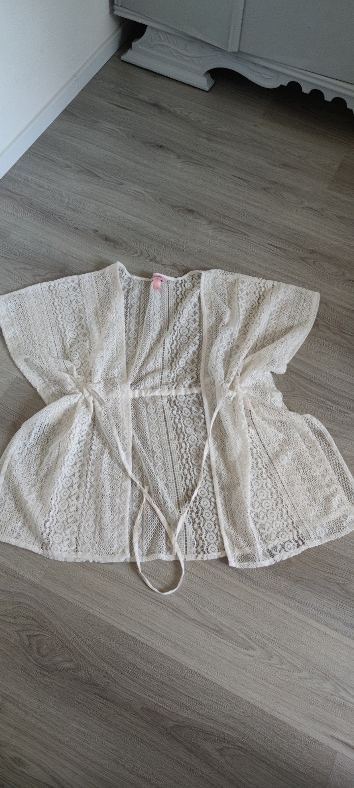 Hunkemöller Kanten Kimono - Wit, Overige typen, Wit, Ophalen of Verzenden, Zo goed als nieuw