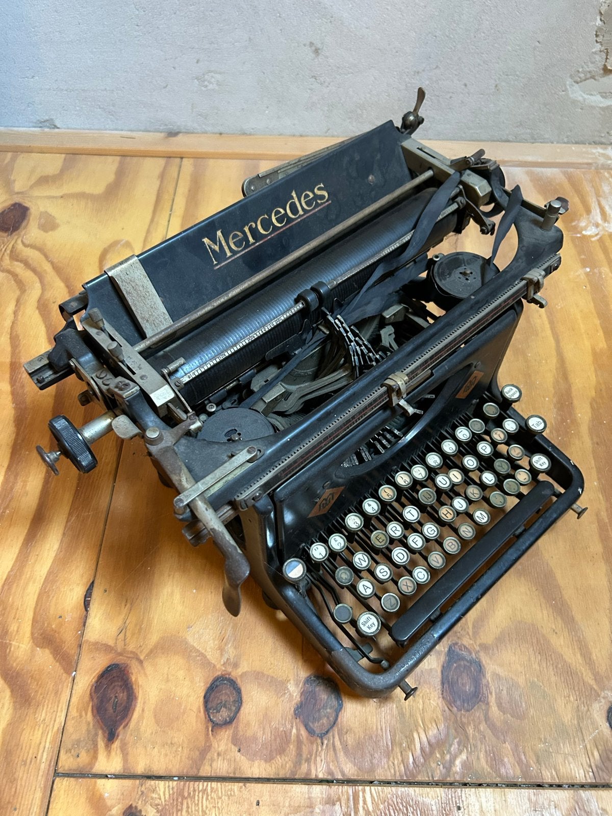 Oude typemachine, Ophalen