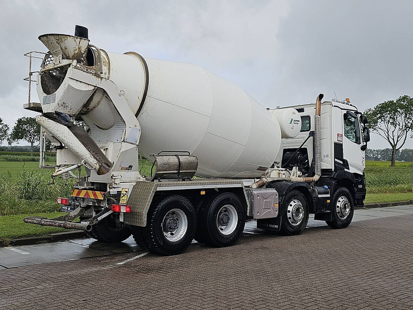 RENAULT C 430 8x4 stetter10m3, Auto's, Automaat, Euro 6, Stoelverwarming, Wit