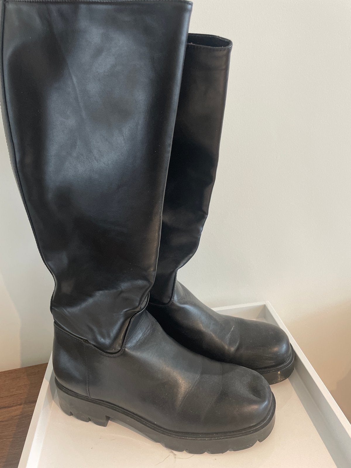 Nine West chunky laarzen zo goed als nieuw maat 40/41, Ophalen, Zo goed als nieuw, Zwart, Hoge laarzen