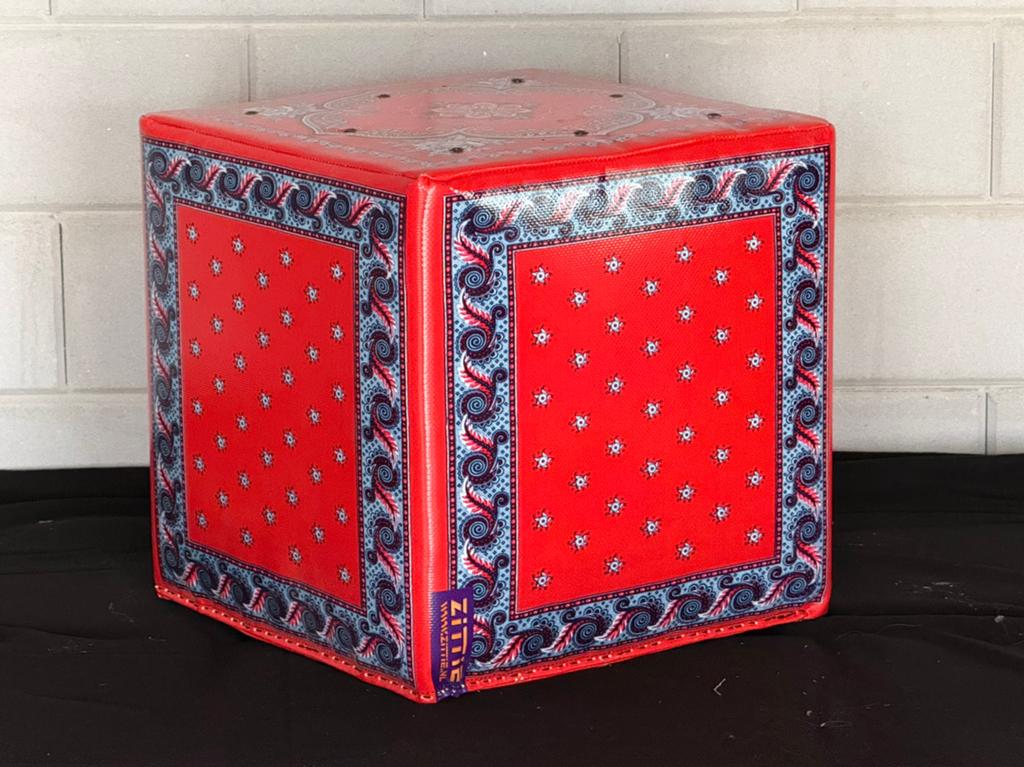 Kinderpoef-hocker 35x35x35cm boeren zakdoek, Ophalen, Zo goed als nieuw
