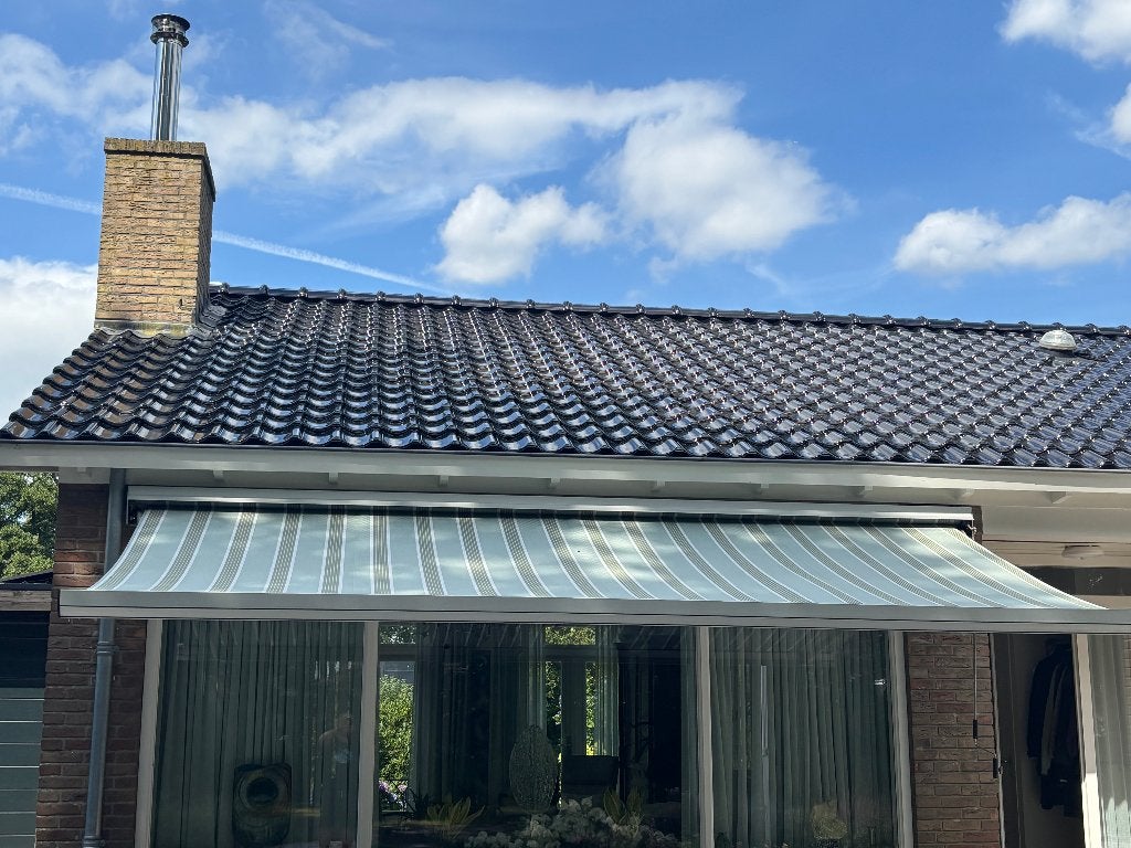 Zonnescherm knikarm (doek 460 x 250), Ophalen, Gebruikt, 150 tot 300 cm, 250 cm tot 450 cm