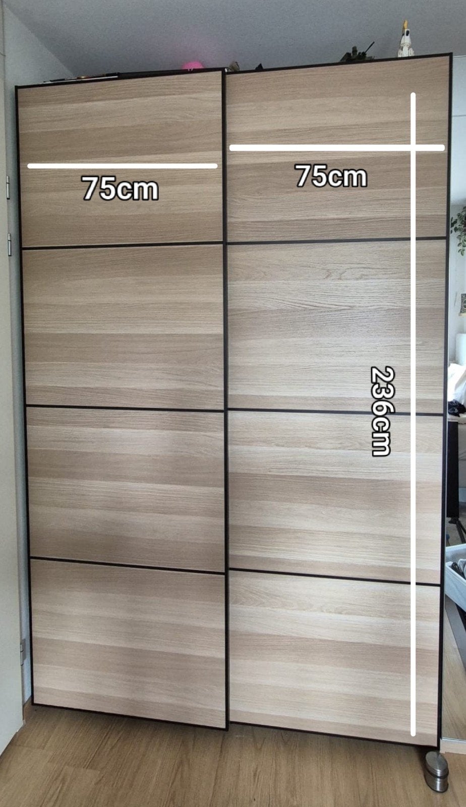 Ikea Pax Kast Schuifdeuren - Houtlook, Ophalen, Gebruikt, 100 tot 150 cm, 200 cm of meer