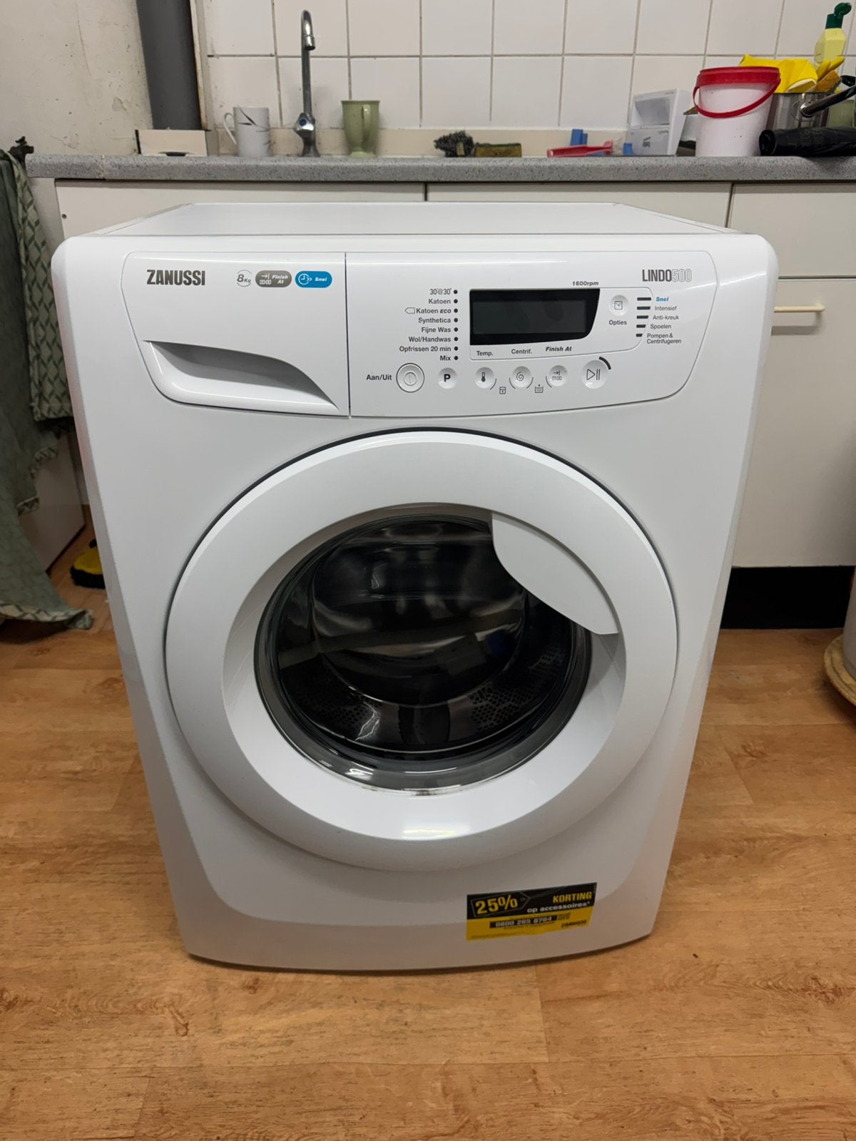 Zanussi Wasmachine - 8KG - 1600 Toeren - Werkt Goed - Schoon, Ophalen, Gebruikt, Wit, 50 tot 100 cm