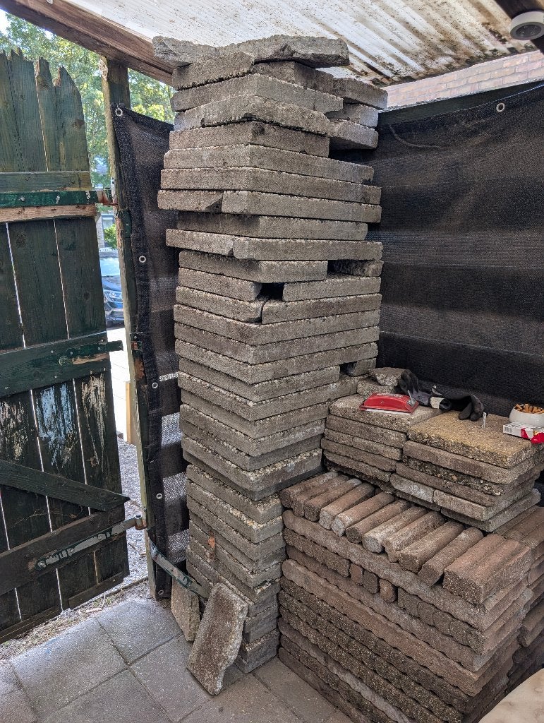 Grindtegels en bandjes, Tuin en Terras, Ophalen, Overige materialen, Gebruikt, 10 m² of meer