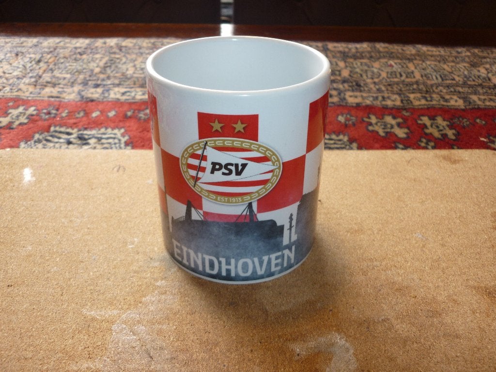Mooie PSV mok in goede staat met PSV logo en Eindhoven erop, Ophalen of Verzenden, Gebruikt, PSV, Overige typen