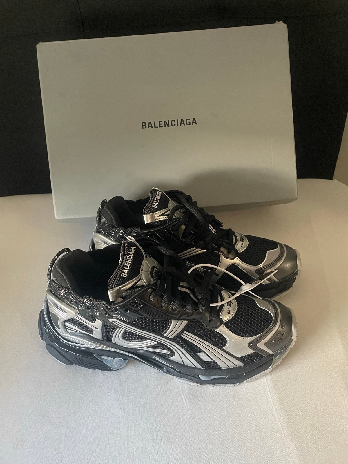 Balenciaga Runner Sneakers Maat 44 Zwart/Zilver Nieuw, Kleding | Heren, Ophalen of Verzenden, Nieuw, Zwart, Sneakers of Gympen