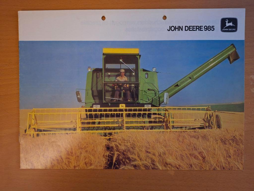 Folder John Deere 985 Maaidorser, Boeken, Ophalen of Verzenden, Gelezen, Tractor en Landbouw