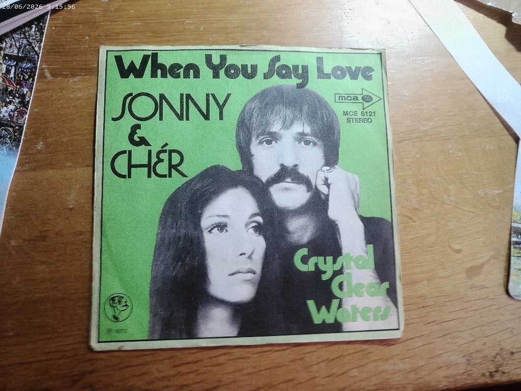 Sonny & Cher - When you say Love / Crystal Clear Waters, Gebruikt, Fotohoes, 7 inch, Ophalen of Verzenden